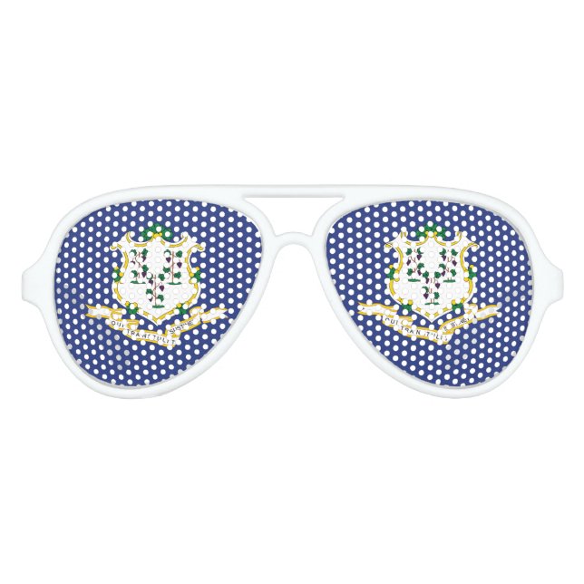Connecticut State Flag Aviator Sunglasses (Front)