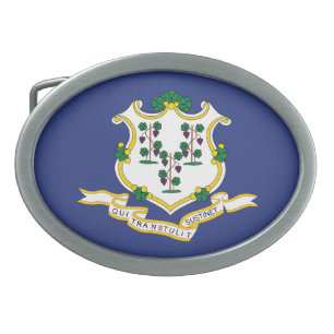Connecticut State Flag Belt Buckle