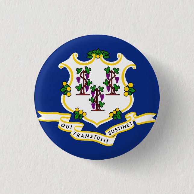 Connecticut State Flag Button (Front)