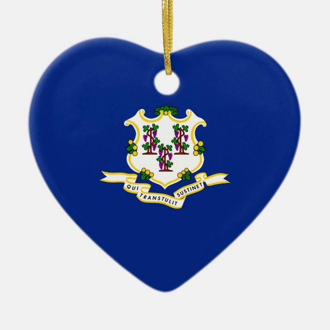 Connecticut State Flag Design Decor Ceramic Ornament (Front)