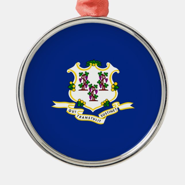 Connecticut State Flag Design Decor Metal Ornament (Front)