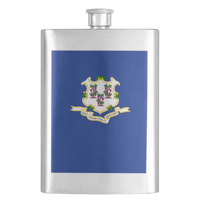 Connecticut State Flag Design Flask (Front)