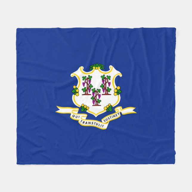 Connecticut State Flag Design Fleece Blanket (Front (Horizontal))