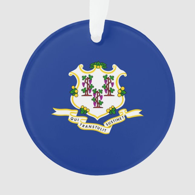 Connecticut State Flag Design Ornament (Front)