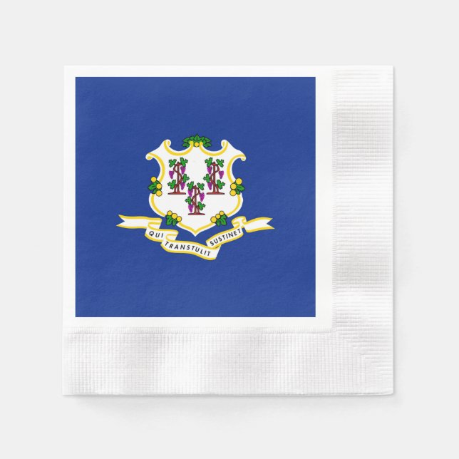 Connecticut State Flag Design Paper Napkins (Front)