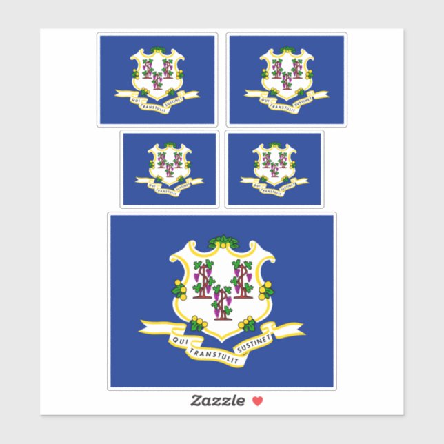 Connecticut State Flag Design Sticker (Sheet)