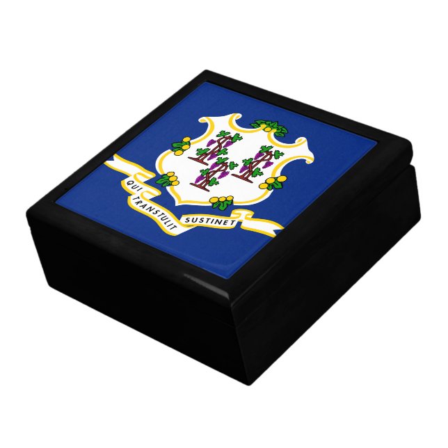 Connecticut State Flag Keepsake Box (Side)