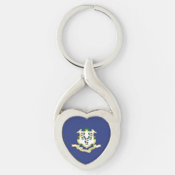Connecticut State Flag Keychain by topdivertntrend at Zazzle