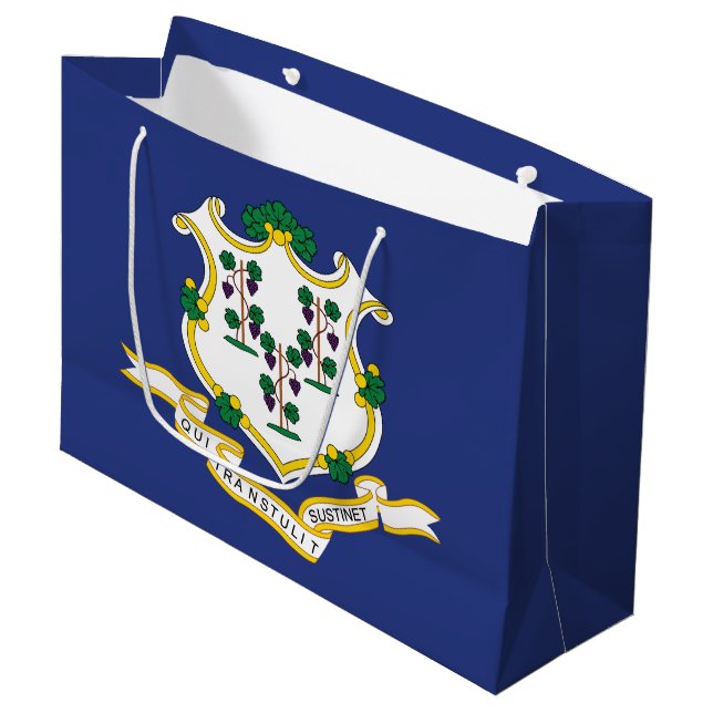 Connecticut State Flag Large Gift Bag (Front Angled)