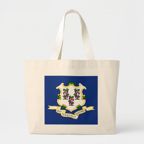 Connecticut State Flag Large Tote Bag