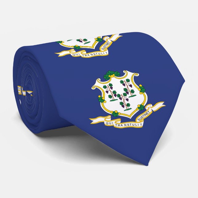 Connecticut State Flag Neck Tie (Rolled)