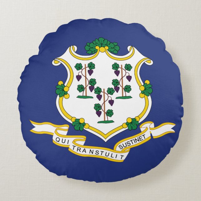 Connecticut State Flag Round Pillow (Front)