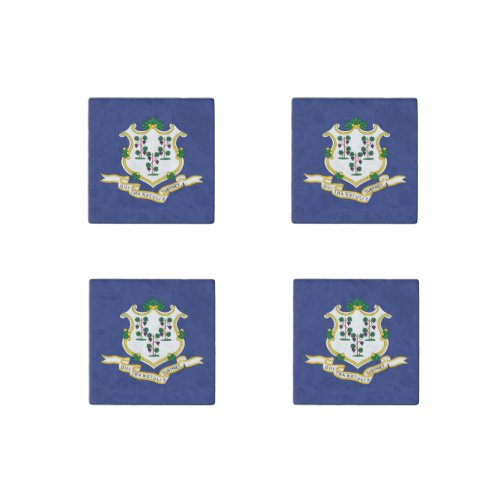 Connecticut State Flag Stone Magnet