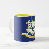 Connecticut State Flag Two-Tone Coffee Mug (Front Left)