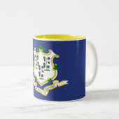 Connecticut State Flag Two-Tone Coffee Mug (Front Right)