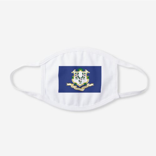 Connecticut State Flag White Cotton Face Mask