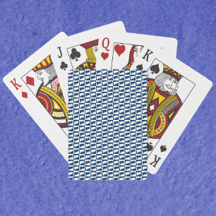 Connecticut State Grid Pattern Blue White Poker Cards