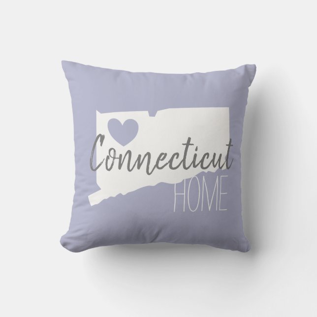 Connecticut state map love home throw pillow (Front)