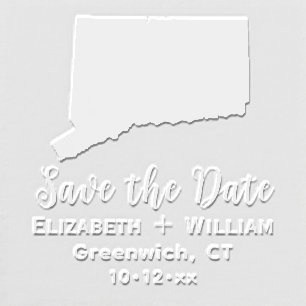 Connecticut State Map Wedding Save the Date Embosser