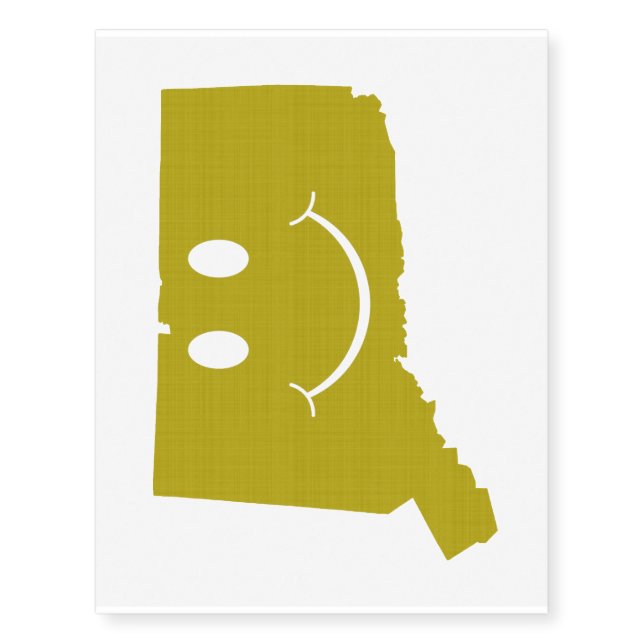 Connecticut State Shape Smiley Face Temporary Tattoos (Front)