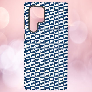 Connecticut State Silhouette Pattern Blue White Samsung Galaxy S22 Ultra Case