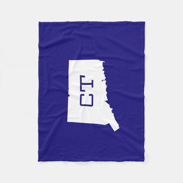 Connecticut State White Map CT Blanket (Front)