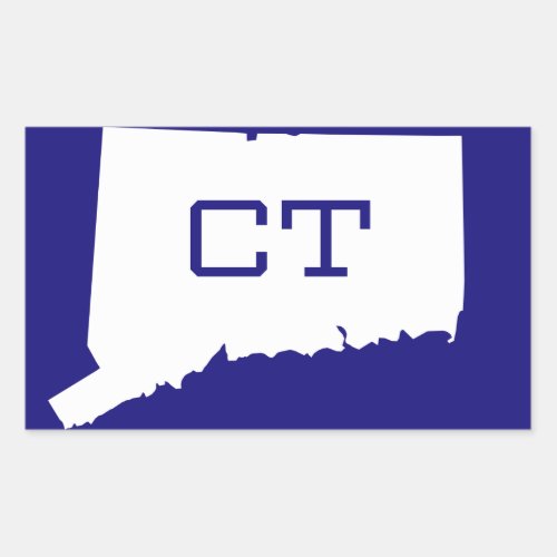 Connecticut State White Map CT Stickers