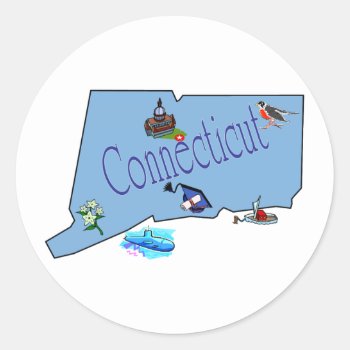 Connecticut Sticker by slowtownemarketplace at Zazzle