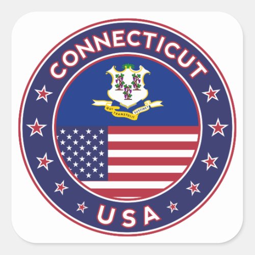 Connecticut sticker USA States Square Sticker