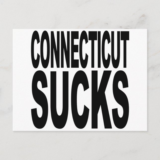Connecticut Sucks Postcard (Front)