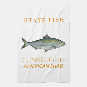 Connecticut Territory Fish The American Shad Kitchen Towel