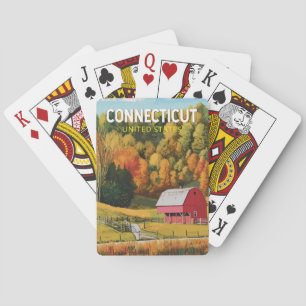 Connecticut Travel Art Vintage Poker Cards