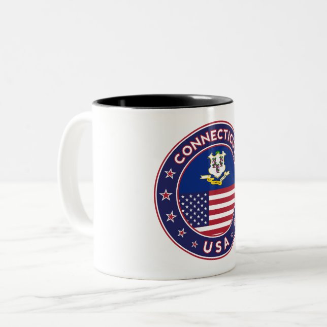 Connecticut Two-Tone Coffee Mug (Front Left)