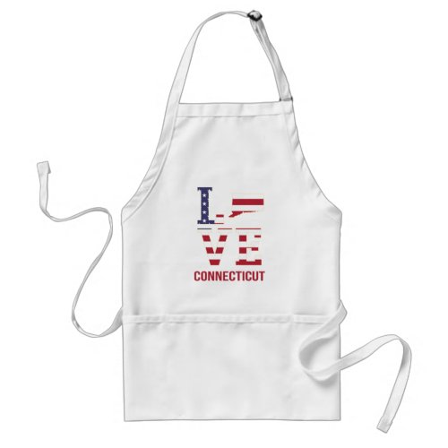 Connecticut USA state love Adult Apron