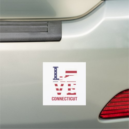Connecticut USA state love Car Magnet