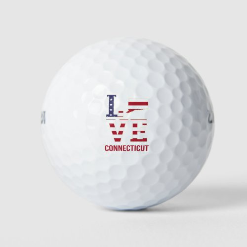 Connecticut USA state love Golf Balls