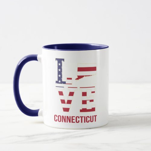 Connecticut USA state love Mug