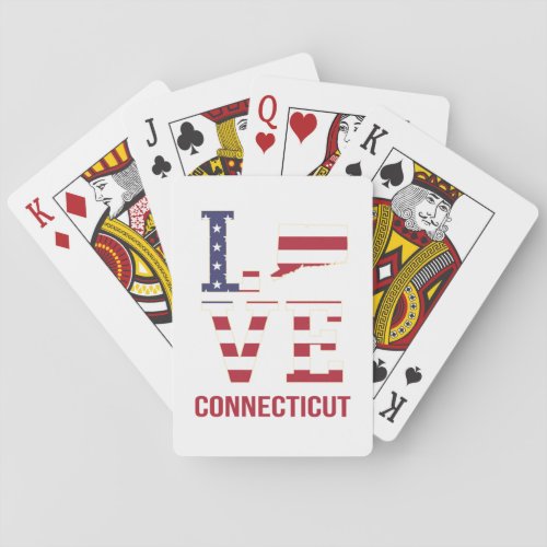 Connecticut USA state love Poker Cards