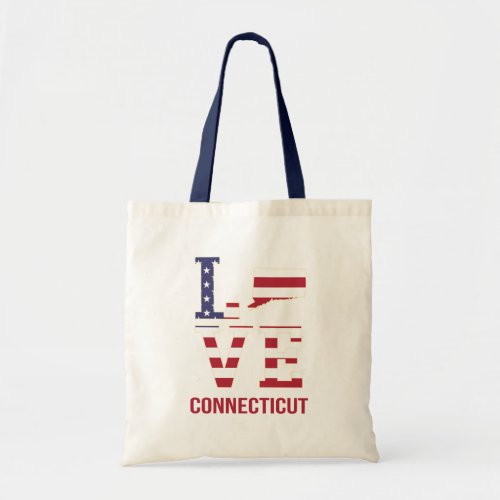 Connecticut USA state love Tote Bag