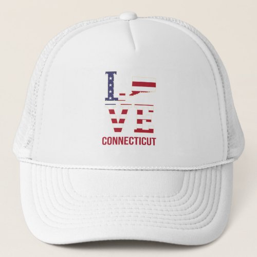 Connecticut USA state love Trucker Hat