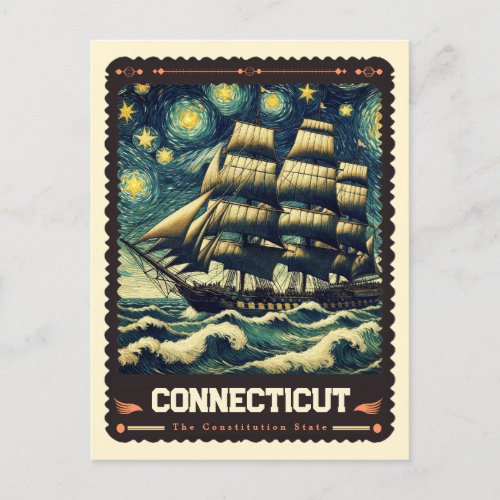 Connecticut  Vincent Van Gogh Inspired Postcard