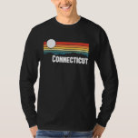 Connecticut Vintage Sunset 80s Retro Summer State  T-Shirt