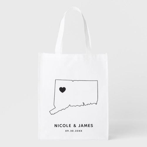 Connecticut Wedding Welcome Bag Map Tote