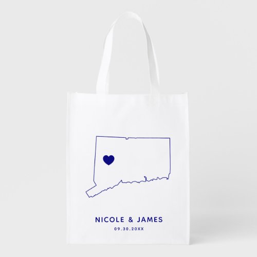 Connecticut Wedding Welcome Bag Tote with Map