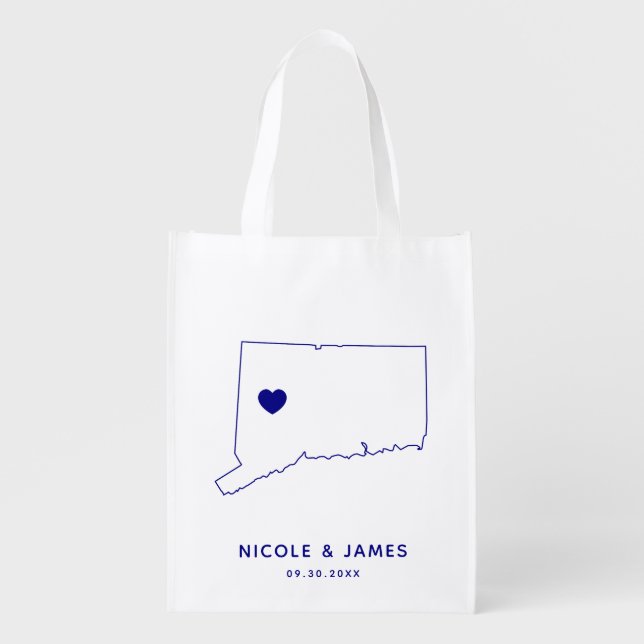 Connecticut Wedding Welcome Bag Tote with Map (Front)