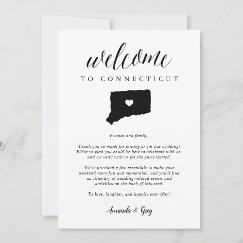 Connecticut Wedding Welcome Letter  Itinerary