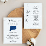 Connecticut Wedding Welcome Letter Itinerary Card<br><div class="desc">This modern and elegant card is the perfect addition to your hotel welcome bags. Enter the main events and a customized note to help your guests navigate the weekend. The size allows you to enter all the information you need. Everything in this card is editable. To change colors or move...</div>