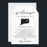 Connecticut Wedding Welcome Tag, Letter Itinerary Cards<br><div class="desc">This modern and elegant card / gift tag is the perfect addition to your hotel welcome bags. Enter the main events and a customized note to help your guests navigate the weekend. The extra large size allows you to enter all the information you need, then just tie to the handles...</div>