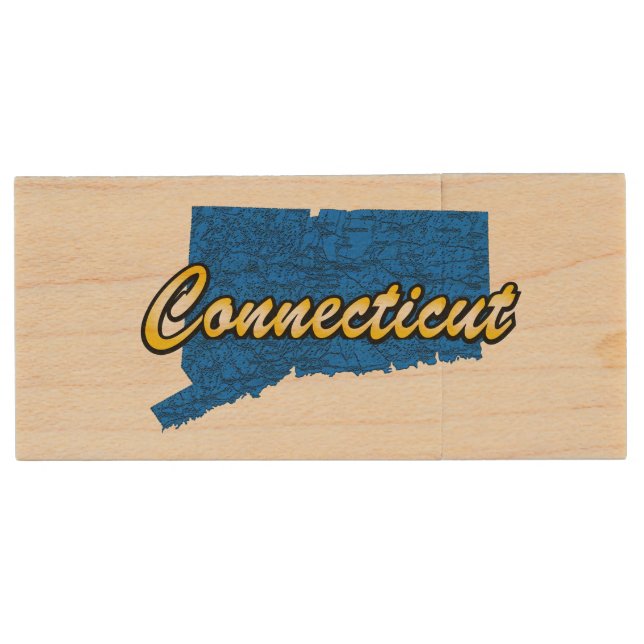 Connecticut Wood Flash Drive (Front)