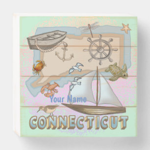 Connecticut  wooden box sign